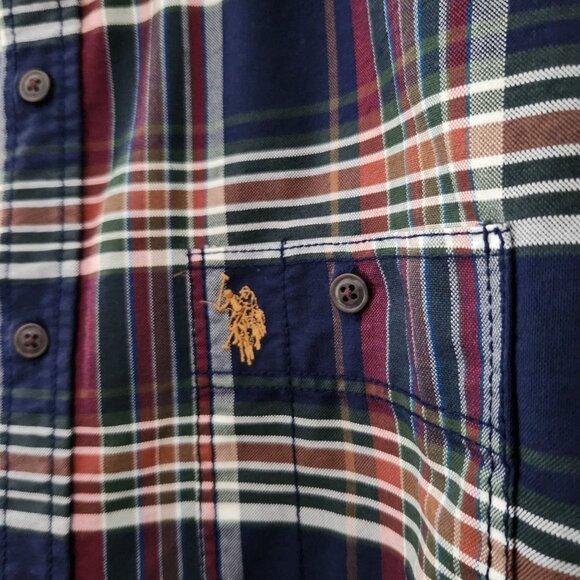 U.S POLO ASSN Plaid Button Up Shirt Mens Size XL Preppy Casual - Picture 2 of 9